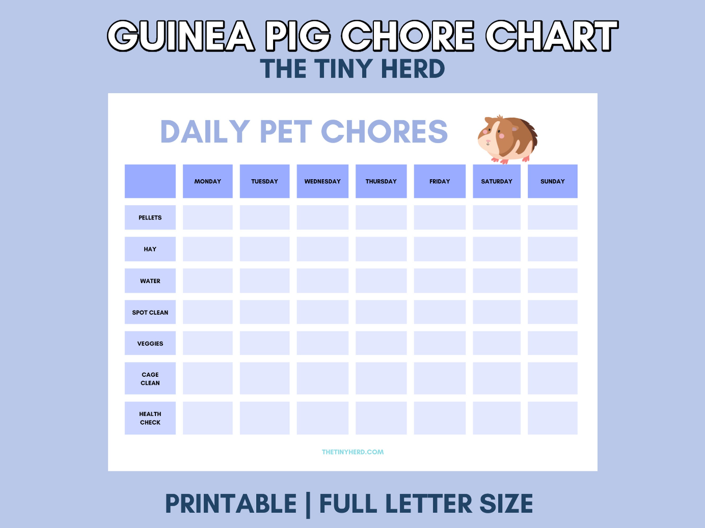 Guinea Pig Chore Chart